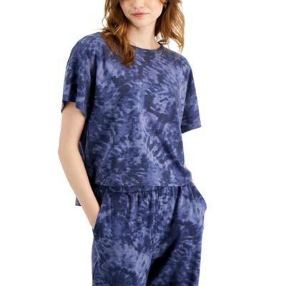 Jenni Super Soft Pajama T-Shirt,‎  Navy Swirl Tiedye Size XL